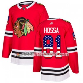 Chicago Blackhawks Hockeydrakt Marian Hossa 81 2017-2018 USA Flag Fashion Svart Adidas Authentic - Herre